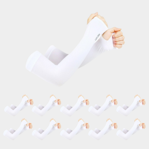 뜨생 여름 손등커버 극냉감 팔토시 쿨토시, 1개, 화이트 10세트