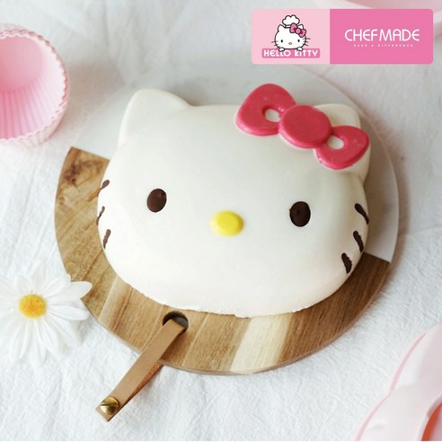 쉐프메이드 헬로키티 실리콘 캐릭터몰드 4인치(KT7044) 6인치(KT7045) 8인치(KT7046) 젤리 무스 틀 팬 빵 떡, (KT7046) 실리콘케이크팬 21.5cm, 1개 키티베이킹