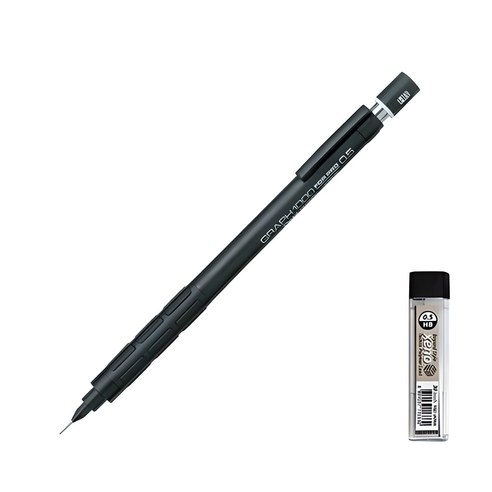 펜텔 그래프 1000 샤프 검정 + 샤프심 HB 랜덤발송, 0.5mm, 1개