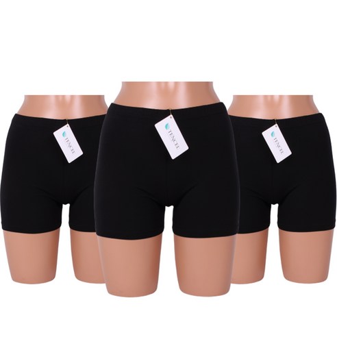 란제리하우스 텐셀 속바지 3P 여성 학생 교복 2부 흰색 검정 스킨 속바지