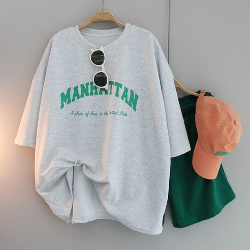 달콩 여성 롱티 트레이닝세트 운동복 상하의세트 TTAN레터링컬러반바지세트