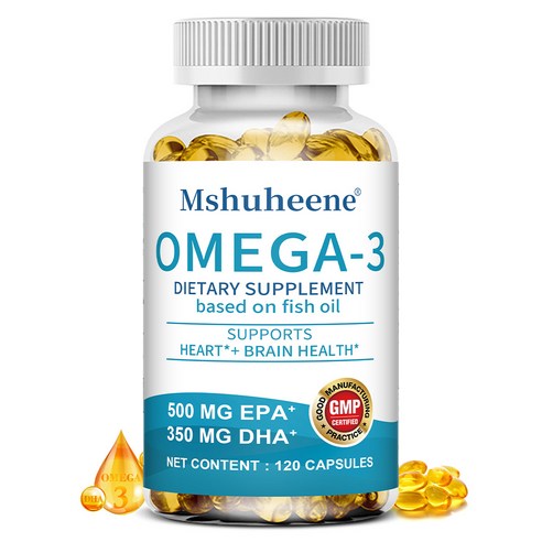오메가-3 오메가-3 식이보충제 - EPA 500mg + DHA 350mg 함유 - 필수지방산 영양보충, 2개, 60정