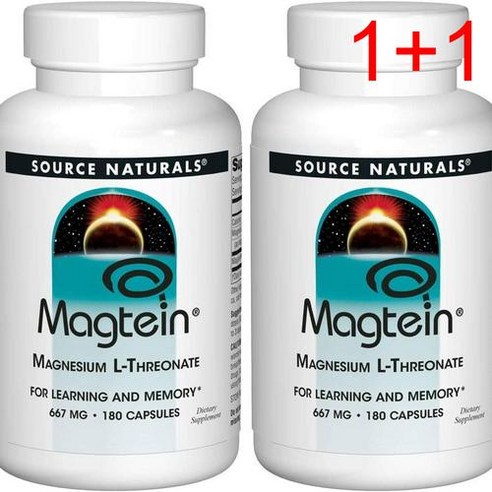 [1+1] Source Naturals Magtein 마그네슘 LThreonate 667mg 180정, 180개, 2개