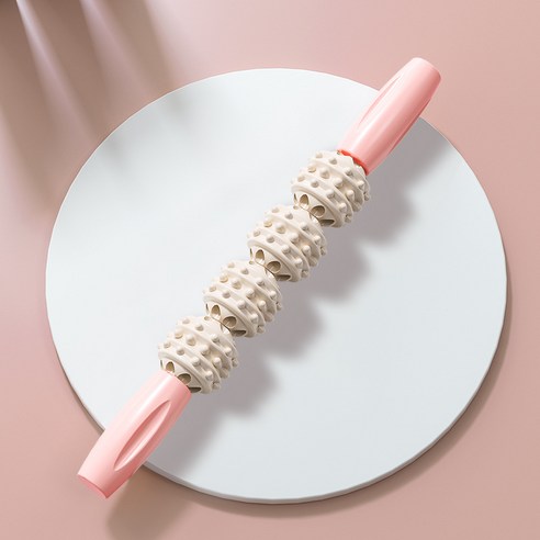 요가 마사지 롤러 헬스 근육 근막봉, 마카롱 분말 - 네 바퀴