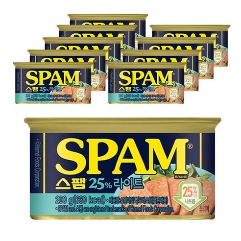 스팸 200g 스팸라이트 25% 함량, 햄통조림 9개 스팸 200g 스팸라이트 25% 함량, 햄통조림 9개