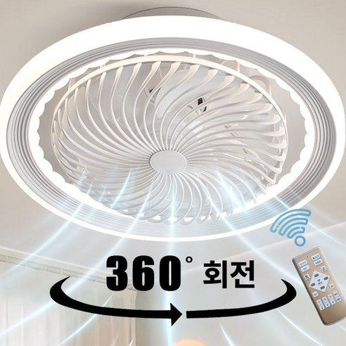 피카에어 천장 선풍기 겸 LED 조명 천장용 거실 실링팬 360도 헤드회전 무선 리모콘 BLDC 모터 조명 3색 변경 풍속 6단계 조절, 다크 그레이