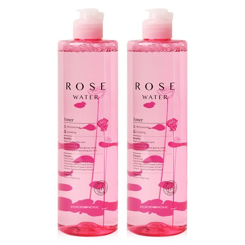 (1+1)푸드어홀릭 로즈워터 토너 530ml, 2개