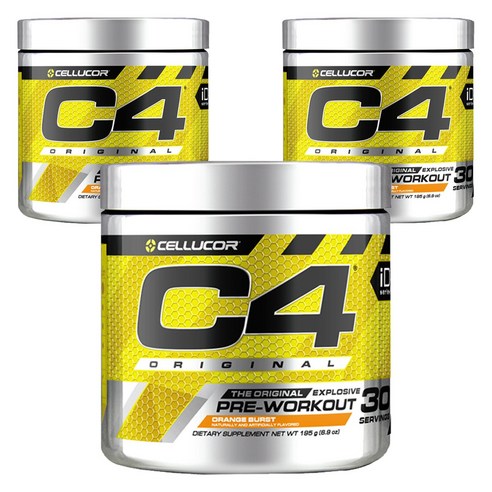 셀루코어 C4 오리지널 익스플로시브 프리 워크아웃 오렌지 버스트, 195g, 3개