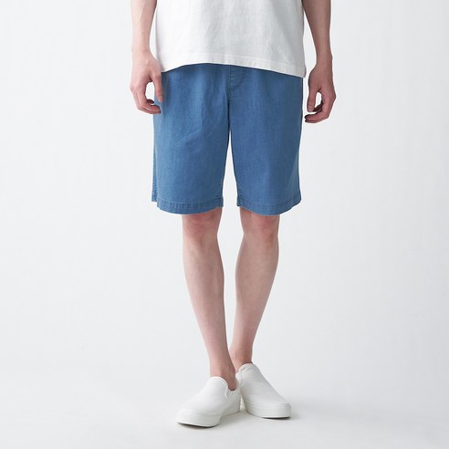 무인양품 MUJI 남성 라이트온스 데님 쇼트 팬츠 AED15A1S