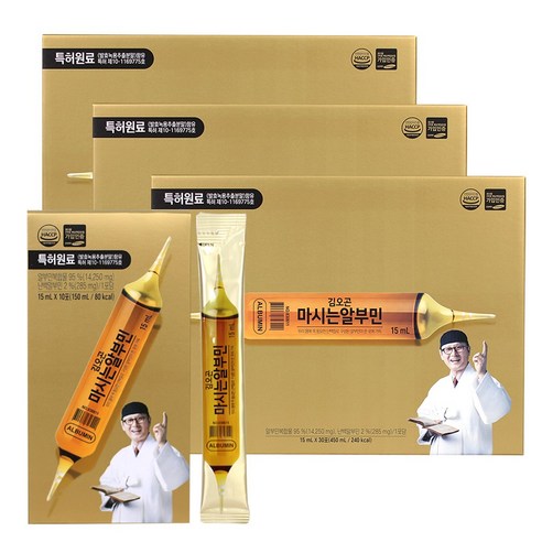 주원생활건강 NEW 김오곤 마시는알부민 더 진해진 알부민+선물용쇼핑백+김오곤녹용홍삼보력환(리뷰이벤트)
