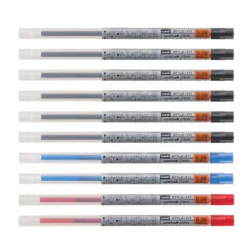 유니 스타일핏 리필심 0.38mm UMR-109-38, 흑6청2적2