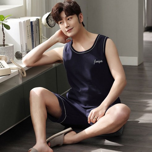 라라티와이 남녀공용 민소매 잠옷 홈웨어 파자마 세트
