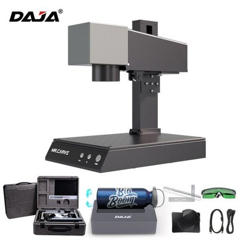 DAJA 섬유 레이저 마킹 기계 M1 고정밀 금속 명판 조각사 휴대용 조각 산업용 데스크탑, UK, M1(1 Rotation axis), 1개