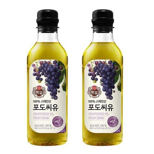 CJ 백설 포도씨유 500ml x 2개, 세트