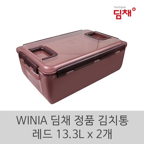 딤채 김치통 위니아 소형 김치용기 13.3리터 레드, 1통, 13.3L