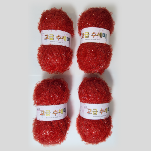 울클럽 별꽃수세미 만들기 DIY 고급수세미실 80g 4볼세트 (총 320g), 103진한레드, 1개
