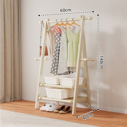 롱샹 튼튼한 스탠드 옷걸이 스탠드행거 다용도걸이, 흰색60cm, 2단