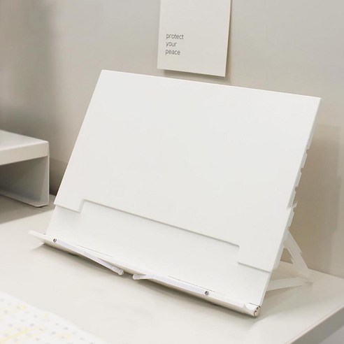 힐링쉴드 초슬림 휴대용 독서대 책받침대 북스탠드 LS04, 화이트