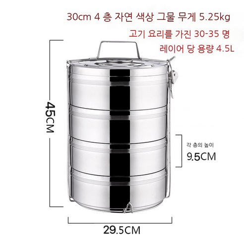 Coolife 보온 도시락 스테인레스 스틸 더블 레이어 절연 점심 상자 배럴 2 3 4/5 멀티 레이어 점심 상자 용량 음식 그리드 냄비, 투명