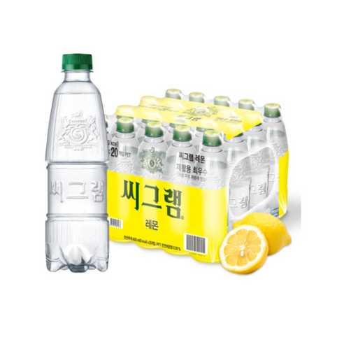 코카콜라 씨그램 라벨프리 450ml(레몬/라임/플레인/피치)/탄산수, 20개