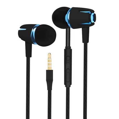 DFMEI EAR -IN -EAR 헤드폰은 Xiaomi Vivo Huawei Honor Oppo 안드로이드 휴대폰 라인 제어 밀 체중베이스를 사용하는 데 적합합니다., Michael Call+볼륨 조정 [검은 색 및 파란색