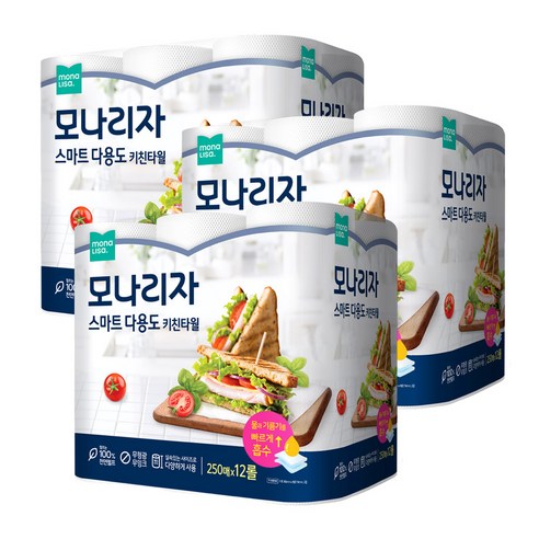 모나리자 스마트 다용도 키친타올 250매, 36개