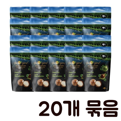 호주 해피넛 바닐라 마카다미아 225g x 10개 묶음, 20개