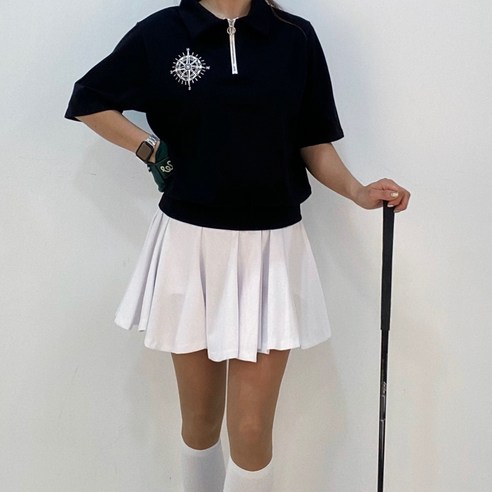 편안함, 스타일, 기능성을 결합한 카라 반지퍼 반팔 나침반 골프티셔츠