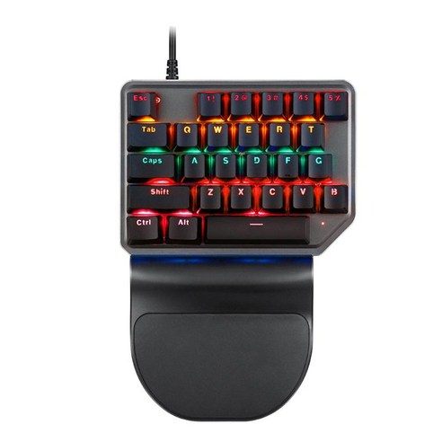 K27 USB 유선 한 손 기계식 키보드 27 키 Android 용 PC 용 핫 스왑 가능, 211x148x41mm, ABS 플라스틱, 빨간 스위치