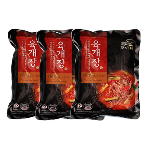 모아네 육개장 600g 3개 묶음 다모아