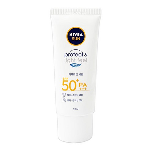 (신상) 니베아 선 프로텍트 앤 라이트 필 퍼펙트 선세럼 선크림 90ml SPF50+ PA+++, 2개