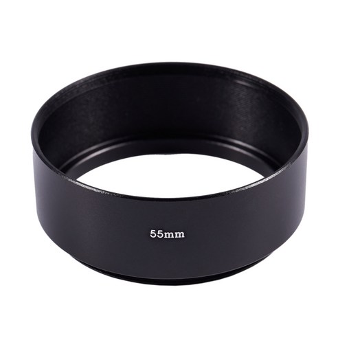 마운트 55mm 카메라 금속 렌즈 후드 블랙 교체 스크류, 보여진 바와 같이, 하나