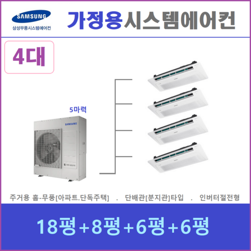 아파트시스템에어컨설치  아파트시스템에어컨 4대 I 삼성 천장형시스템 I 경기