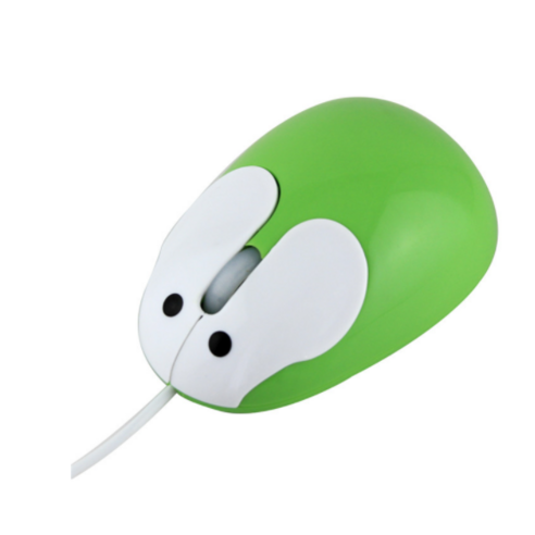 귀여운 캐릭터 토끼 광전 유선 마우스 컴퓨터 사무용품 무소음 USB, 그린