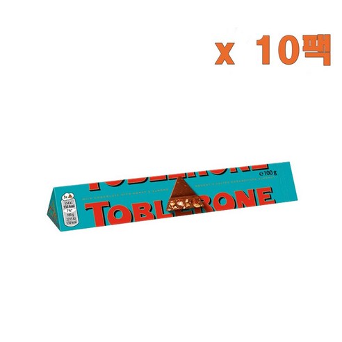 (독일직배) 토블론 크런치 아몬드 밀크 초콜릿 100g 10팩 Toblerone Crunchy Almonds 100g