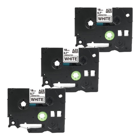우리네라벨 브라더 라벨테이프 3개 세트 호환 PT-P300BT PT-P710BT PT-D600 PT-D610BT, 18mm, 흰색바탕 검정글씨