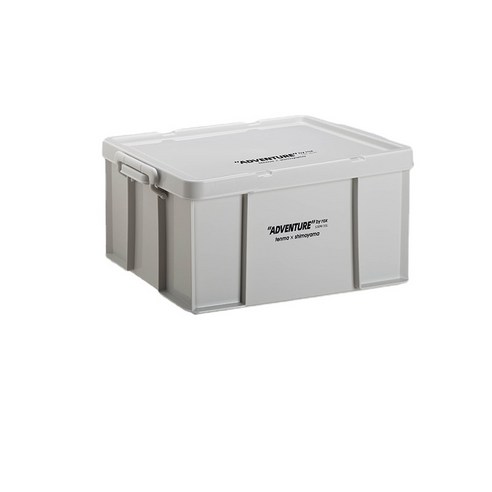 ANKRIC 선글라스케이스 일본 Tenma 공동 loucks 상자 야외 저장 상자 플라스틱 침대 옆 테이블 저장 상자 46L, 모험 시리즈 - 조인트, 시멘트 그레이M 사이즈 용량 33L