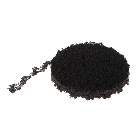 꽃 패턴 트림 레이스 리본 모듬 트림 크림 빈티지 바느질 및 신부 웨딩 장식 15 야드(2cm/4cm), 블랙 C, 폴리 에스터