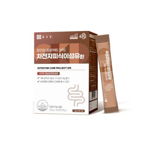 (NEW) 종근당 장건강 프로젝트 365 차전자피 식이섬유환 4.5g x 30포, 135g, 1개