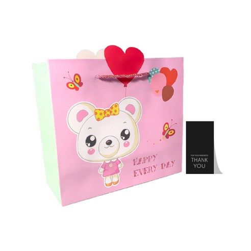 27리빙 선물 쇼핑백 10p+감사 스티커 10p, 08 동물친구들 엄마곰, 대