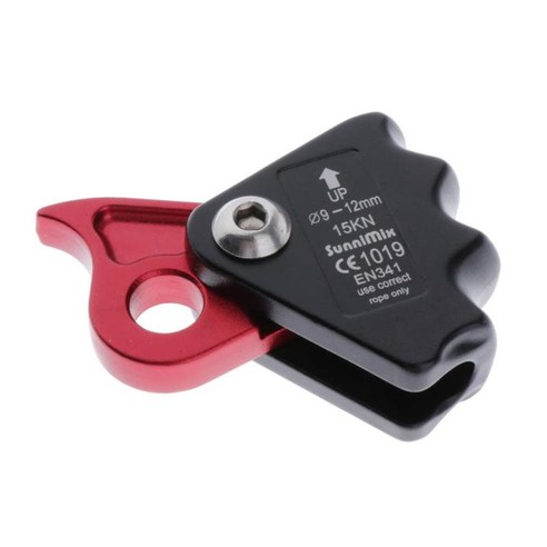 등반 장비 - 9mm-12mm 로프 하강기용 등반 로프 그랩 - 가을, 합금, 블랙 레드