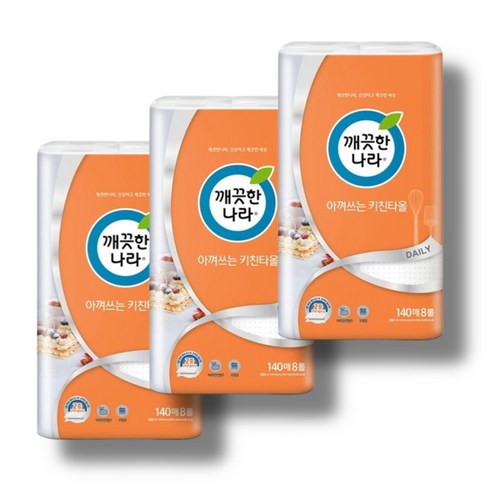 깨끗한나라 아껴쓰는 키친타올, 140매, 24개