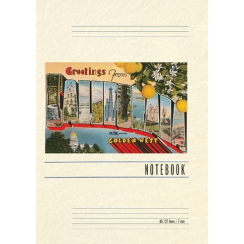 (영문도서) Vintage Lined Notebook Greetings from California Paperback, Found Image Press, English, 9798385403547