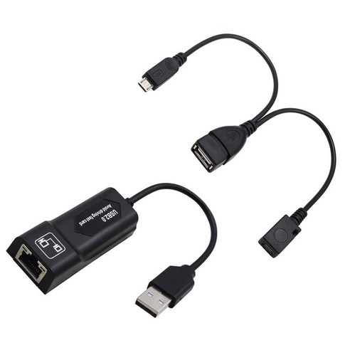 USB 2.0 to RJ45 어댑터 / 2 x Mirco-USB 케이블 LAN 이더넷 어댑터 Amazon Fire TV 3 또는 스틱 Gen 2, 하나, 보여진 바와 같이