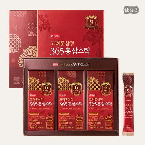 한삼근 고려홍삼정 365홍삼스틱 대용량 100포 ( 쇼핑백 증정 ), 10g 100포, 100개