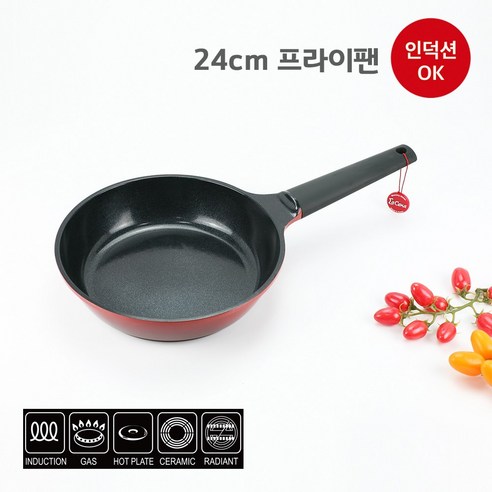 베론 시그니쳐 IH 세라믹 프라이팬 24cm 인덕션겸용 두꺼운 통주물 데일리팬, 1개