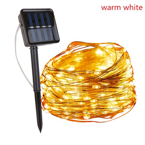 패어리 조명 10m 100LED 5M 50 LED 태양광 메이플 리프 방수 야외 화환 크리스마스 정원 장식, 5M 50LED_Warm White
