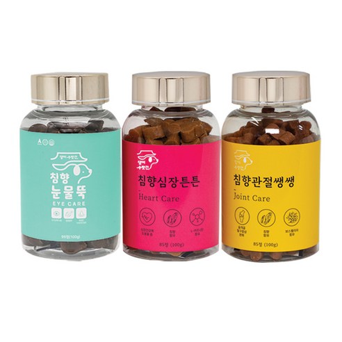 강아지 관절영양제 슬개골탈구 증상 콘드로이친 보스웰리아 오메가3 댕이수랏간 침향관절쌩쌩 100g, 95정, 뼈/관절강화, 8개