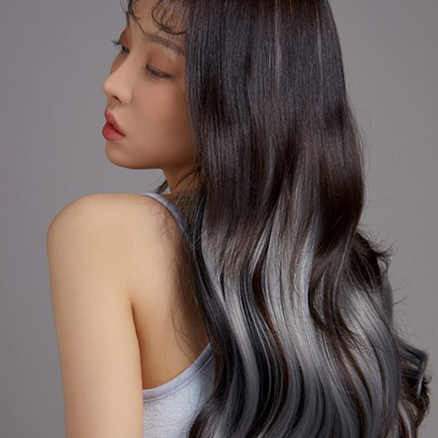 가발매니아 퍼스널 컬러 브릿지 웨이브 피스, 1개, 돌핀그레이