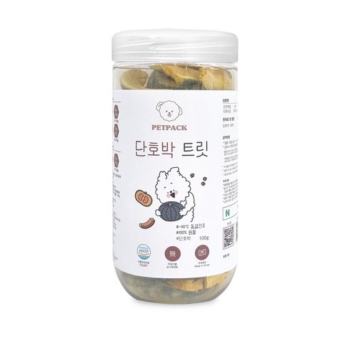펫팩 동결건조 간식, 1개, 100g, 단호박 트릿